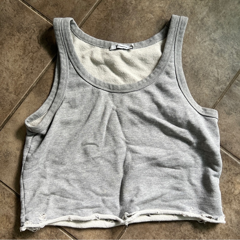T Alexander Wang Distressed Crop Top